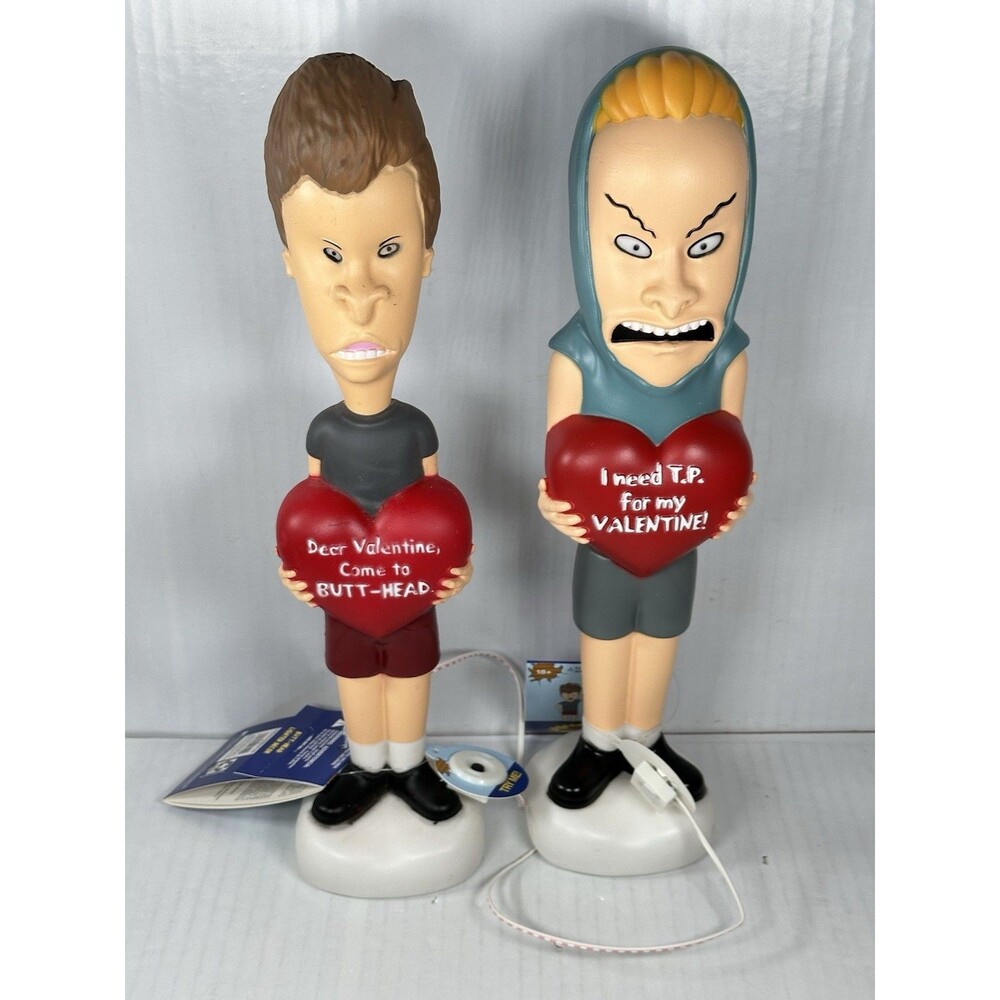 Beavis and Butt-Head Paired Set Valentines Day Lighted Blow Mold 2026 Gemmy 14"